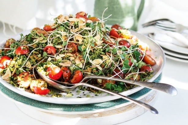 Herbed Couscous Salad with Almonds and Tomatoes