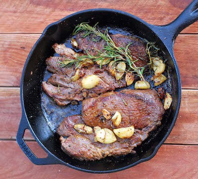 pan frying steak